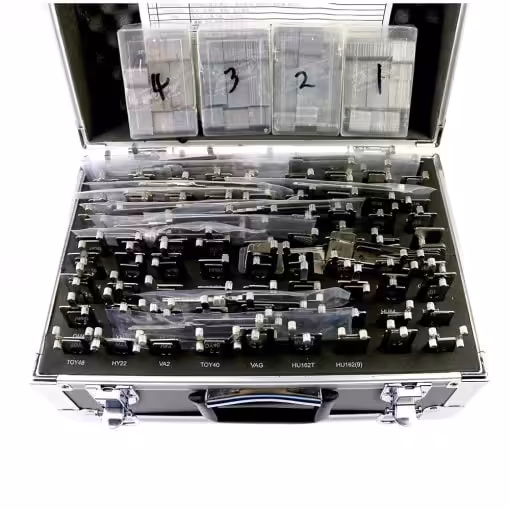 Original Lishi 2in1 Decoder and Pick – 102 Pieces Full Set with Toolbox