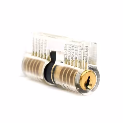 Transparent 5 Pin Double-Sided Euro Cylinder Practice Lock