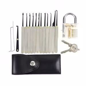 Transparent Practice Lock 12 Piece Lock Pick Set