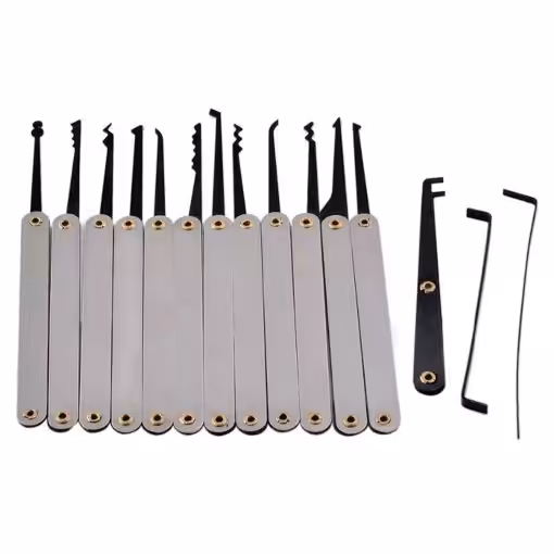 Transparent Practice Lock 12 Piece Lock Pick Set